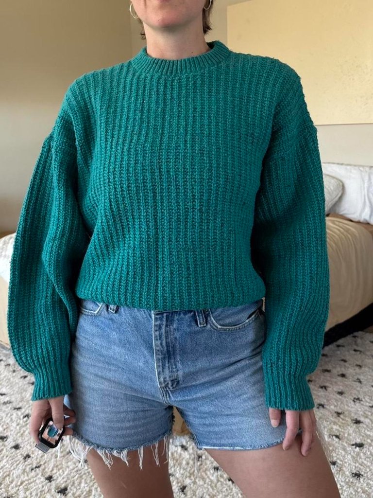Vintage Rei Wool Knit Green Blue Sweater With A Relaxed Fit — image 6 of 7